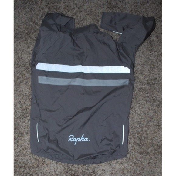 Rapha Cycling Rain Jacket Mens Large Gray Waterproof Seam Sealed Flawed - Picture 8 of 8